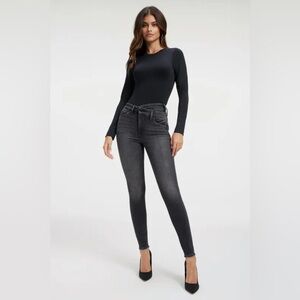 Good American Women's Charcoal Skinny Jeans